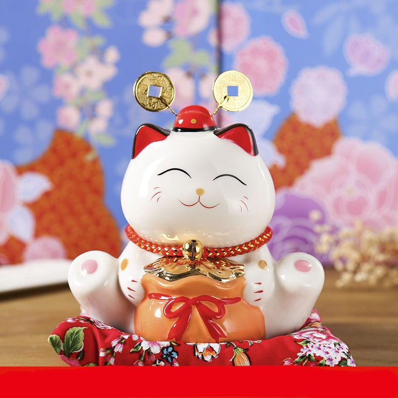 Lucky Cat Alcancía Decorativa | Fortuna, Éxito y Buena Energía