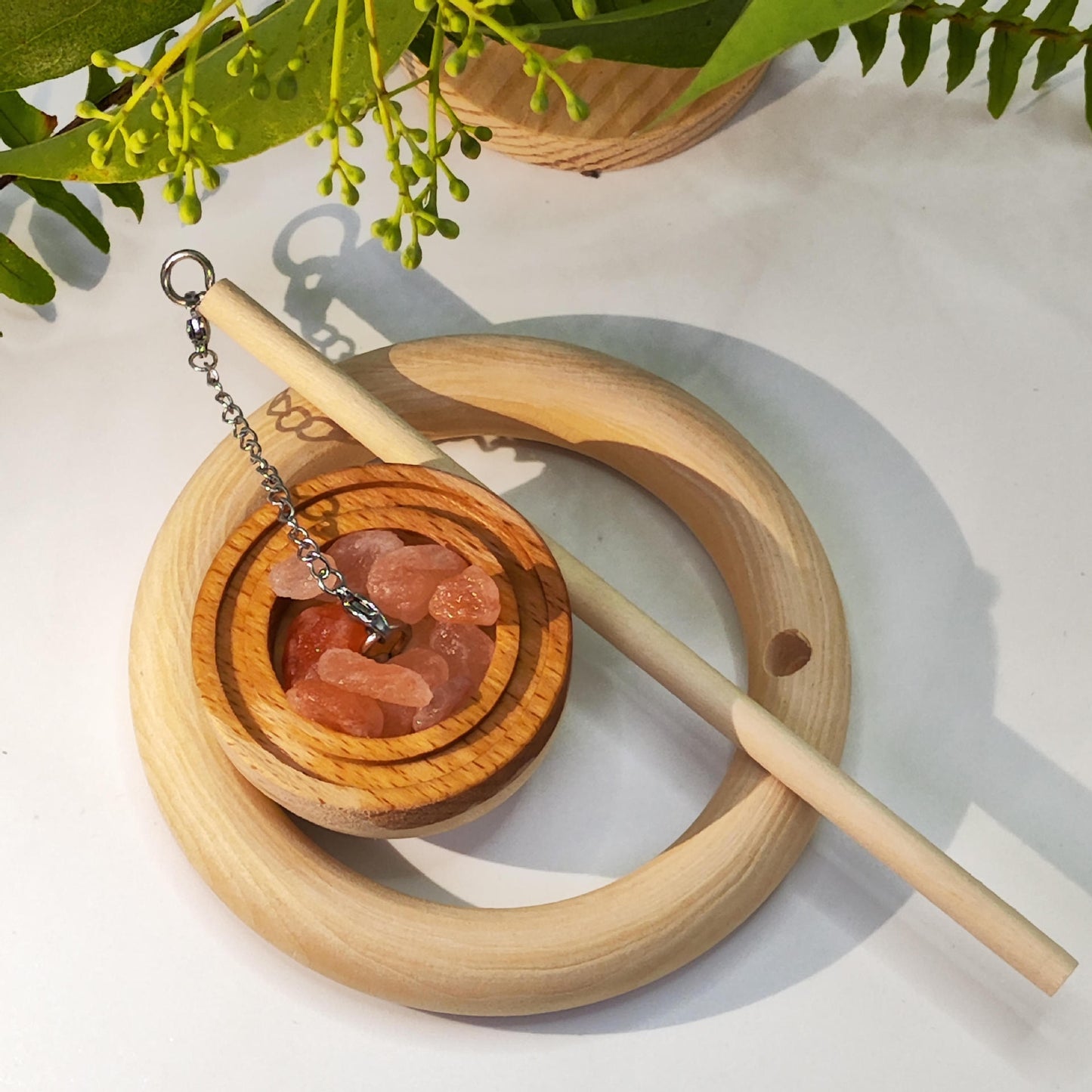 Difusor de Sal con Madera de Pino – Aromaterapia Rústica y Pura