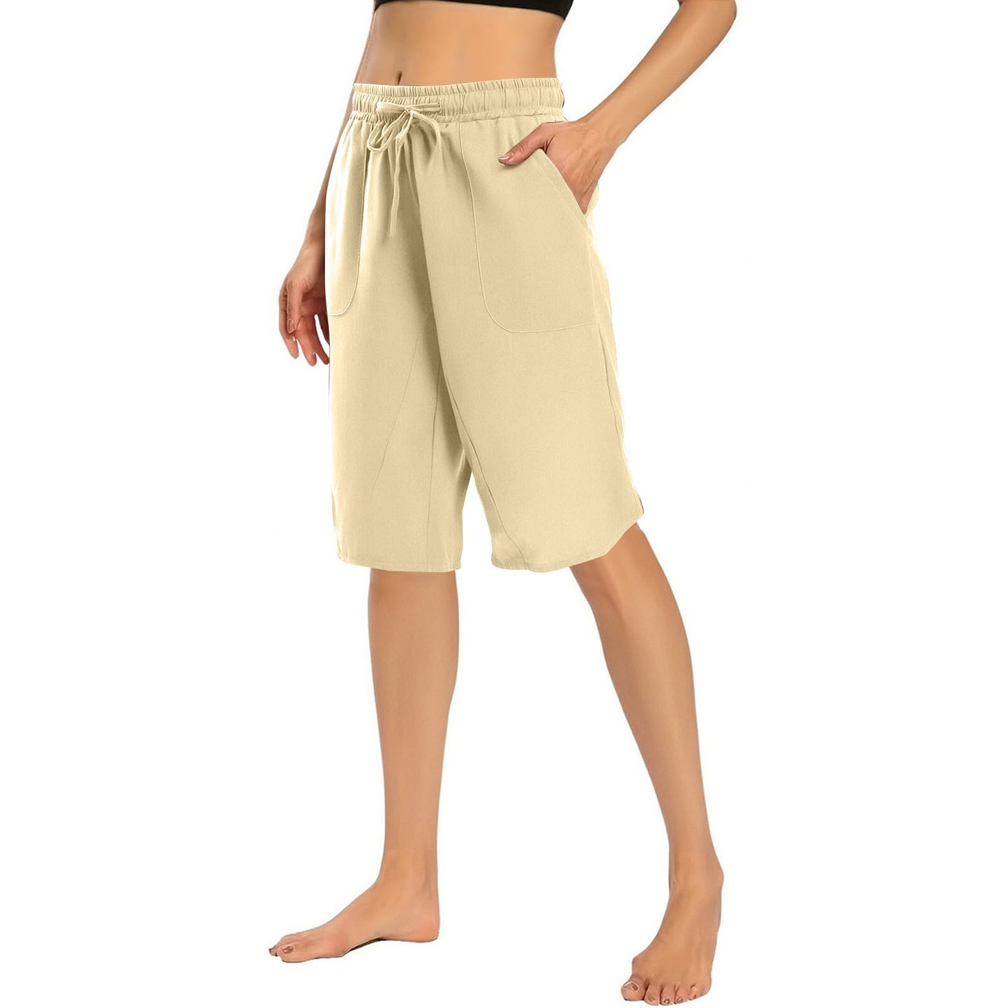 Bermuda Capri de Algodón y Lino | Estilo Urbano con Bolsillos