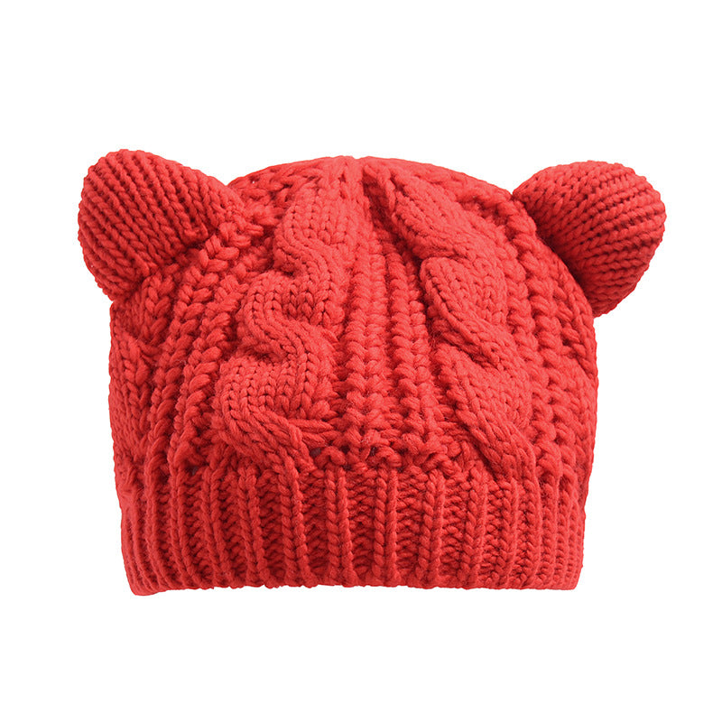 Gorro de Lana tejido con Orejitas de Gato – Estilo Cute y Abrigador Unisex