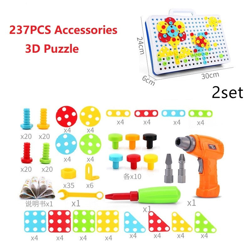 Juego de Construcción con Taladro para Niños – Creatividad con Tornillos de Colores