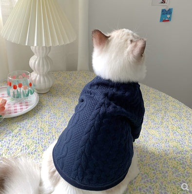 Ropa Casual Azul Oscuro para Mascotas – Abrigadora y Adorable 🐾💙