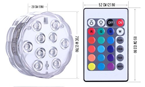 Luz LED Sumergible con Control Remoto | Iluminación Decorativa IP68