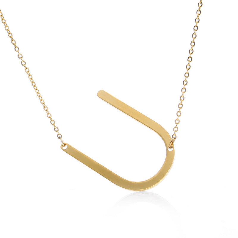 Collar Inicial Chapado en Oro Rosa | Letra Personalizada en Acero Inoxidable