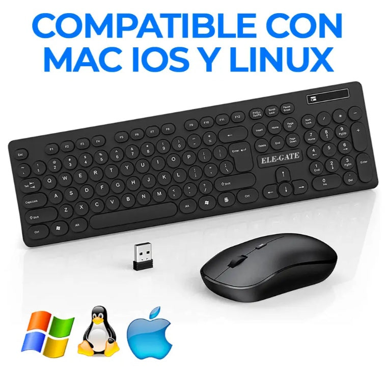 Kit de teclado y ratón inalámbricos, silenciosos y cómodos.