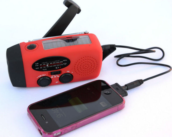 Radio Multifuncional Solar y Manual | Linterna y Carga USB Portátil