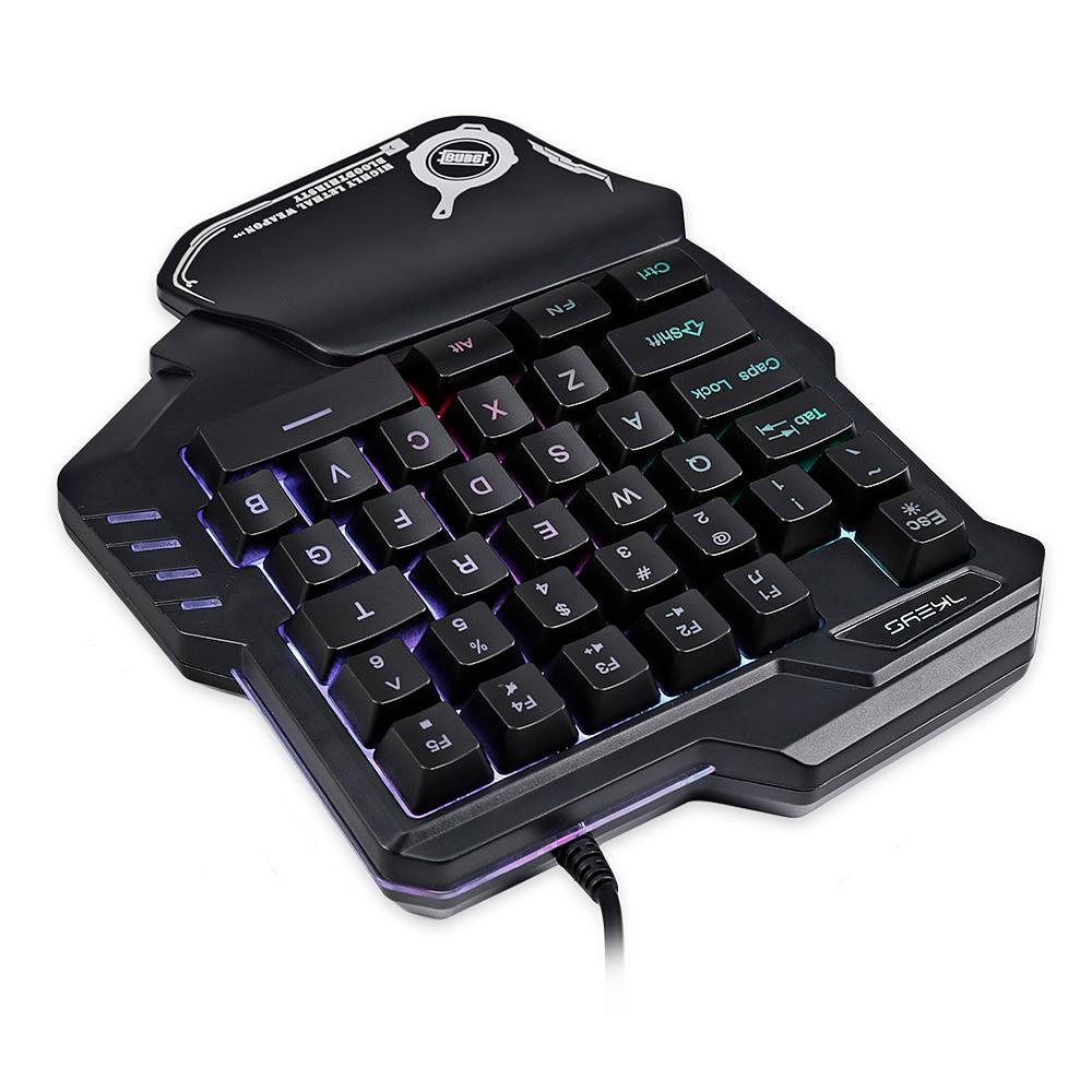 Teclado mecánico para jugar con una sola mano, mini teclado portátil retroiluminado RGB, controlador de juego