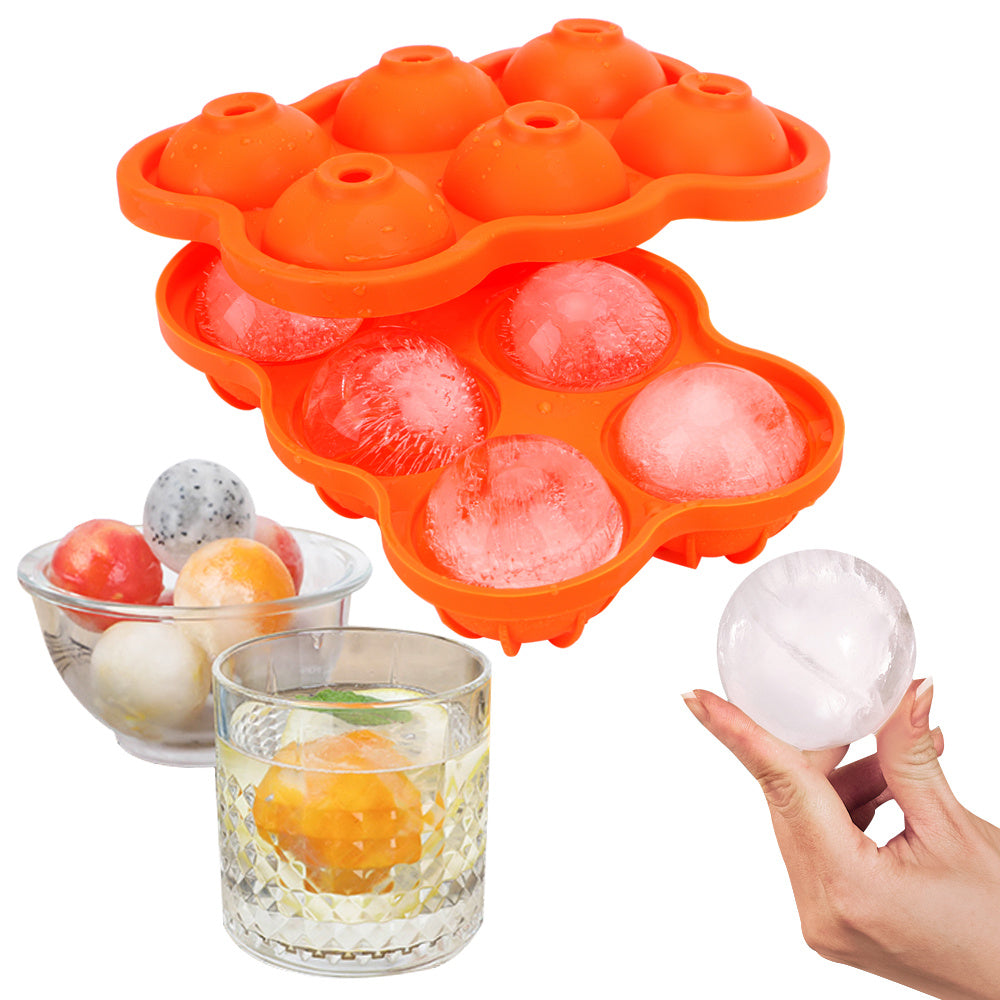 Molde de Hielo Redondo 6 Celdas – Silicona de Grado Alimenticio para Bebidas Premium