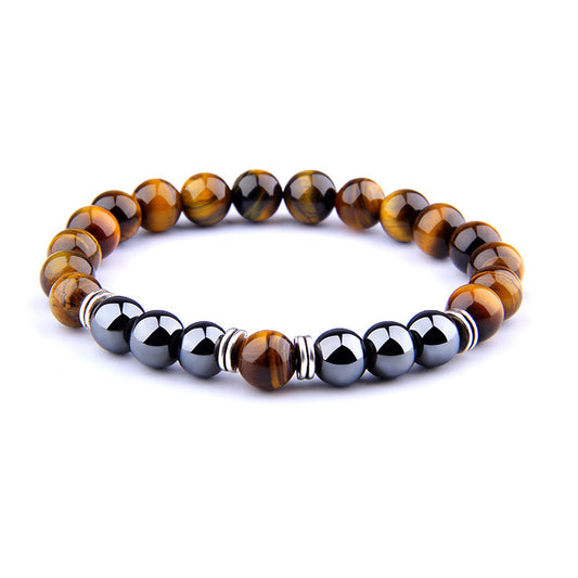 Pulsera Ojo de Tigre y Obsidiana – Diseño Energético Unisex con Piedra Natural