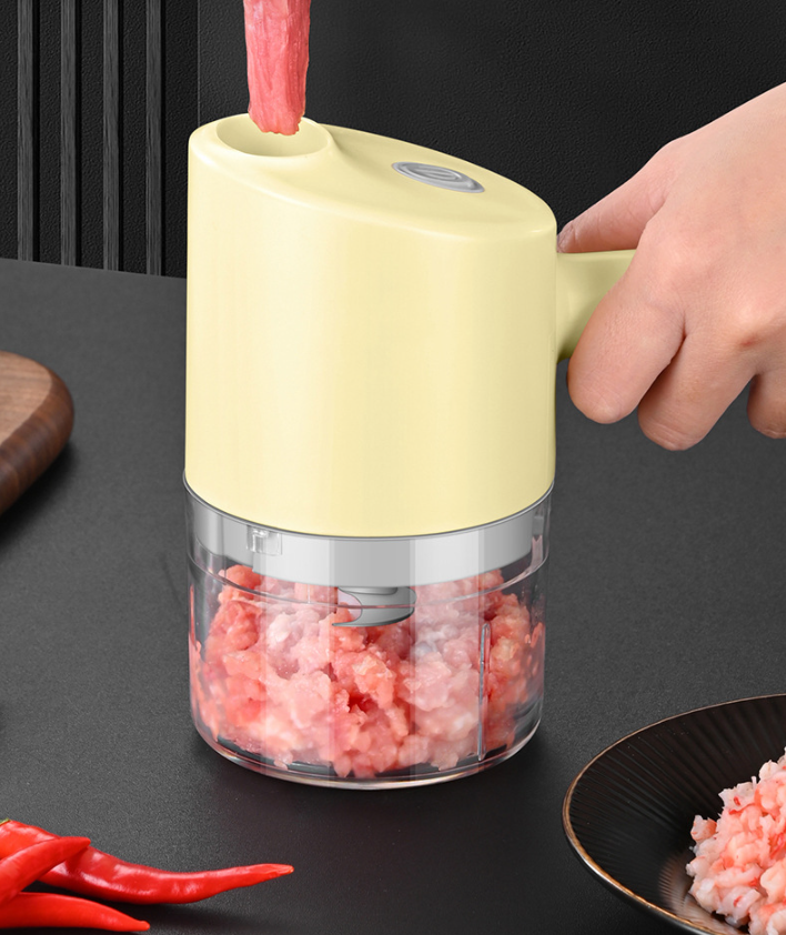 Mini picadora de alimentos, para hacer carne molida, rebanadora   portátil de mano, prensa de ajo eléctrica inalámbrica, rebanadora auto limpiante para verduras, carnes y más