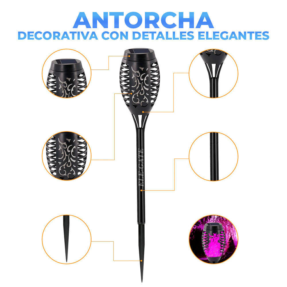 Antorchas Solares para Jardín – Luz Cálida y Ecológica para tu Exterior