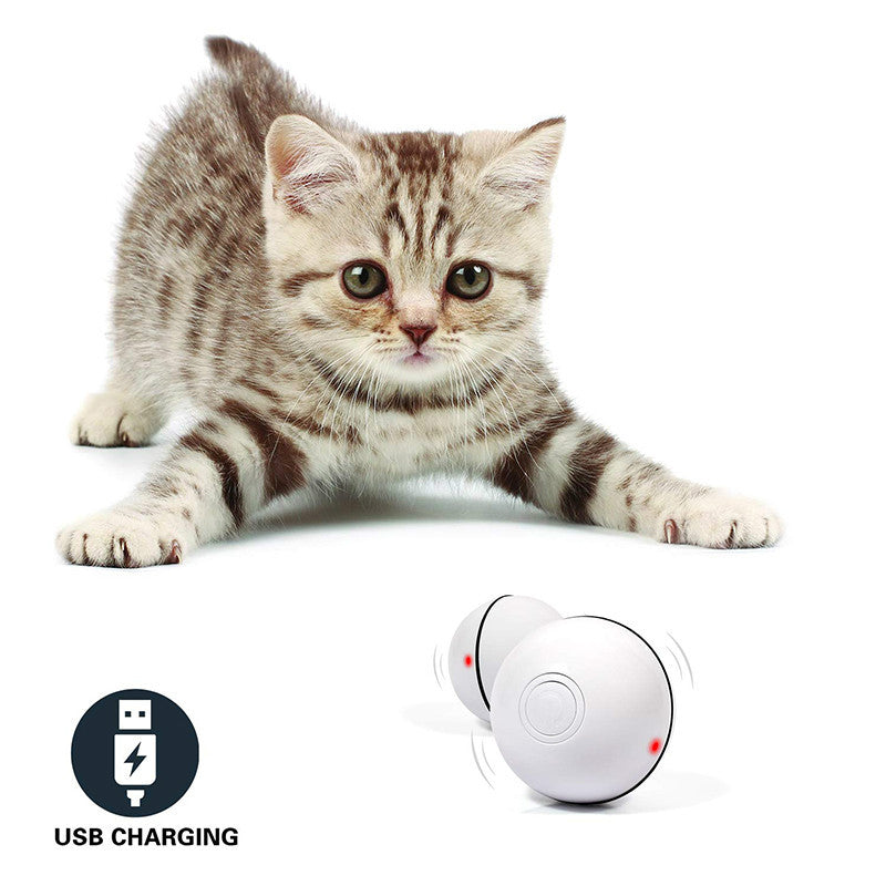 Pelota de juguete electrónica con láser LED y ruedas para gatos