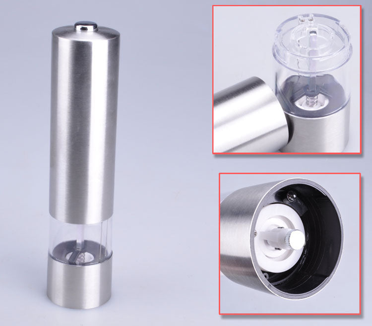 Molino Eléctrico de Especias Acero Inoxidable – Ajuste de Grosor y Diseño Transparente