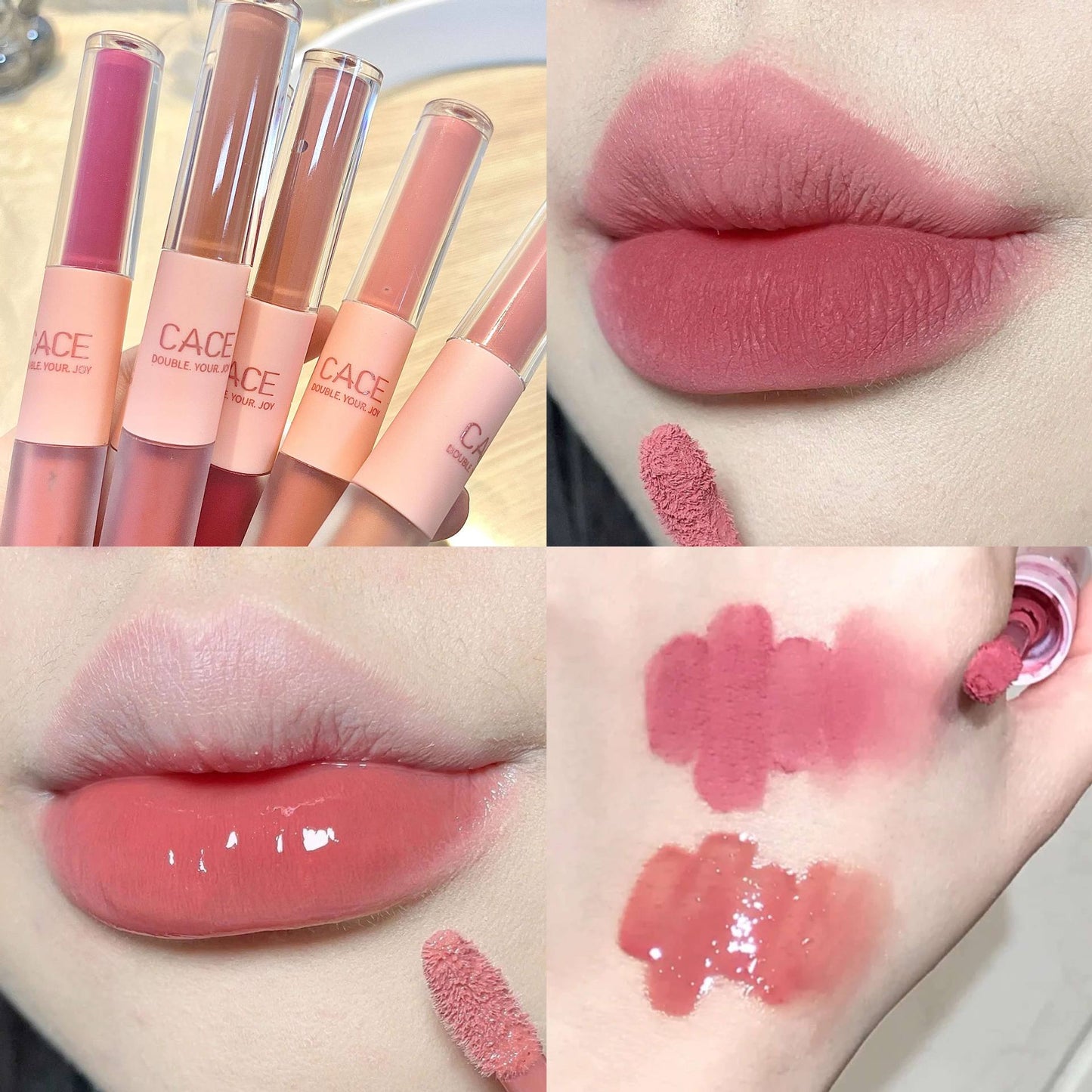 bálsamo de labios de doble punta, hidratante simple y duradera