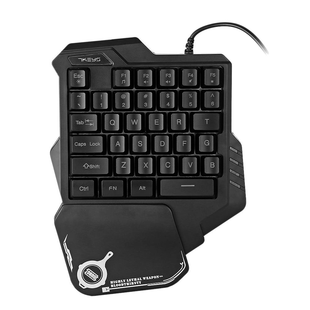 Teclado mecánico para jugar con una sola mano, mini teclado portátil retroiluminado RGB, controlador de juego