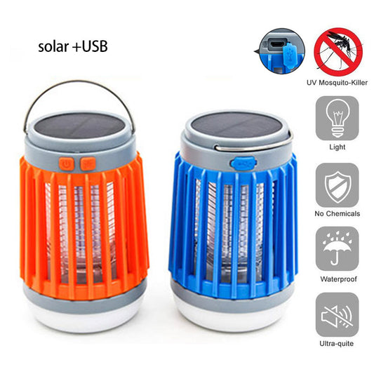 Lámpara Solar Mata Mosquitos Portátil – Recargable, Silenciosa  para Interior y Exterior solar y usb