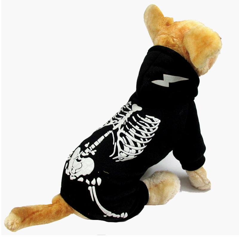 Ropa con estampado de calavera para perro, Disfraz de Halloween para mascota