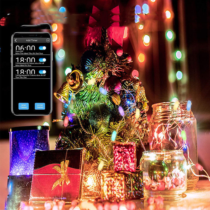 LUZ inteligente LED Bluetooth, Luz  Led, cadena de luz con Control en la app del teléfono, guirnalda de  decoración del árbol de Navidad Año nuevo guirnalda de luces de hadas decoración de Navidad