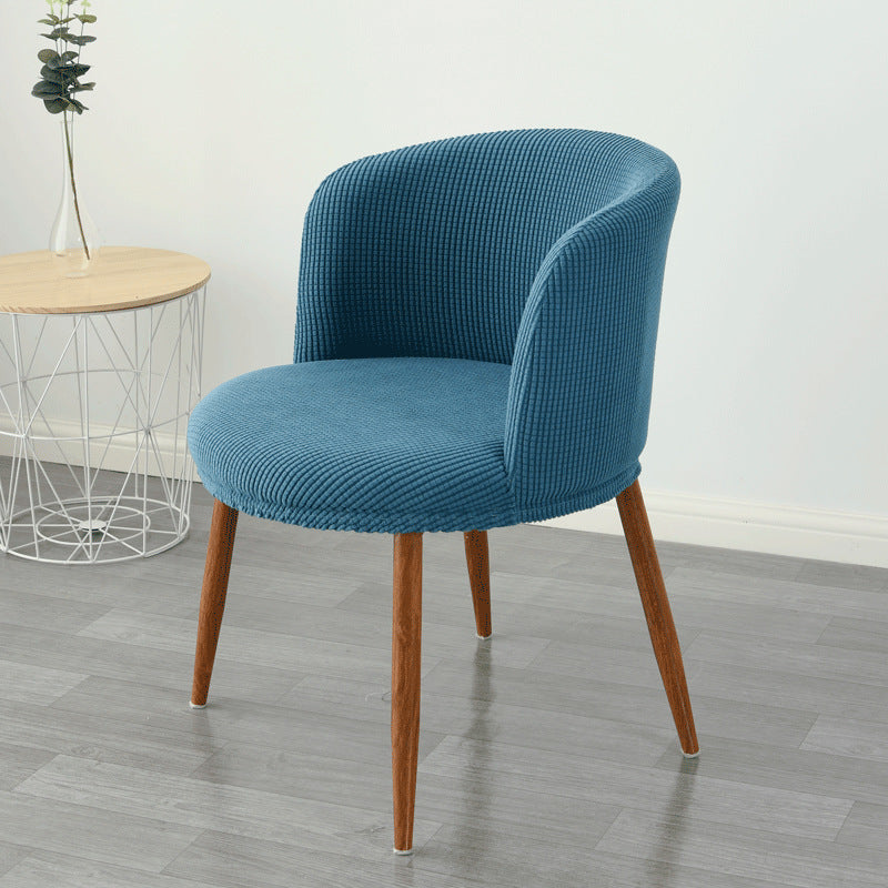 Funda para silla de comedor con respaldo bajo, elástica, semicircular y con todo incluido