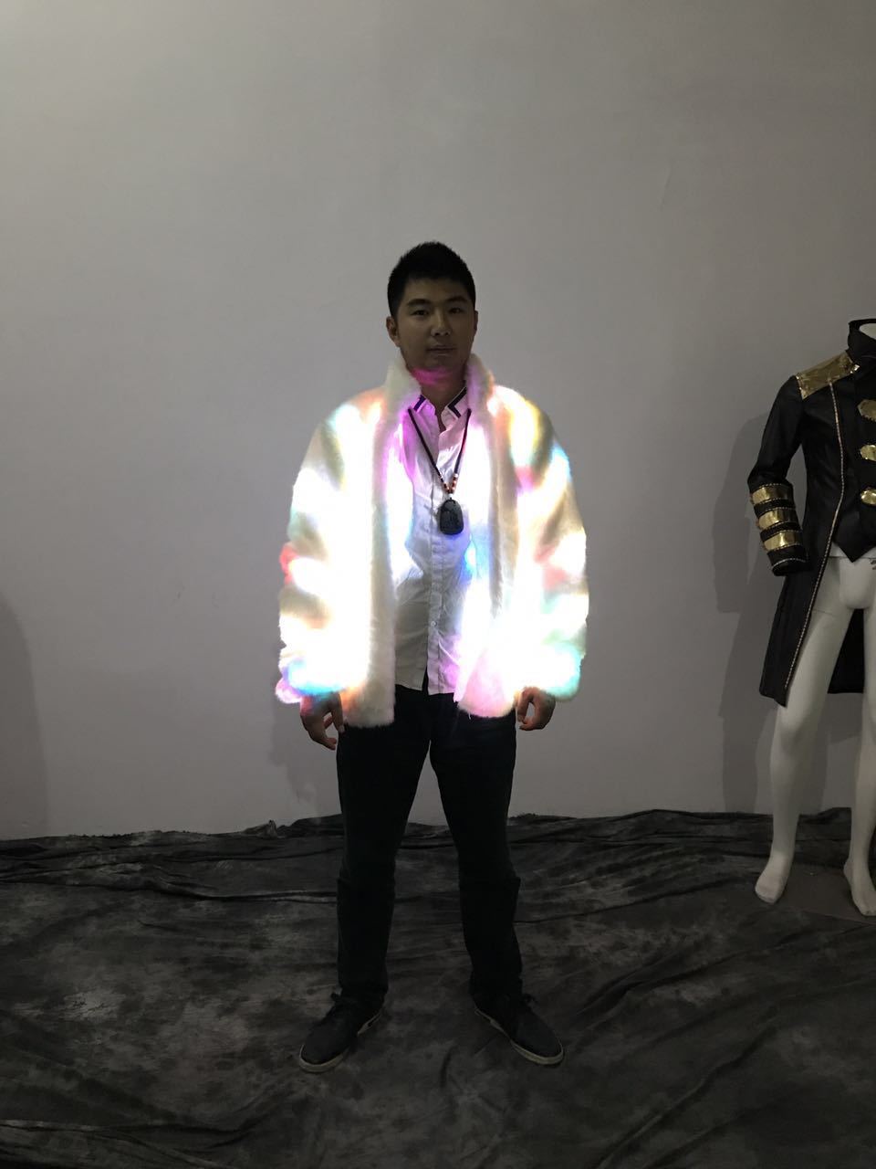 Chaqueta colorida de la ropa de la iluminación LED de Halloween, hecha a mano