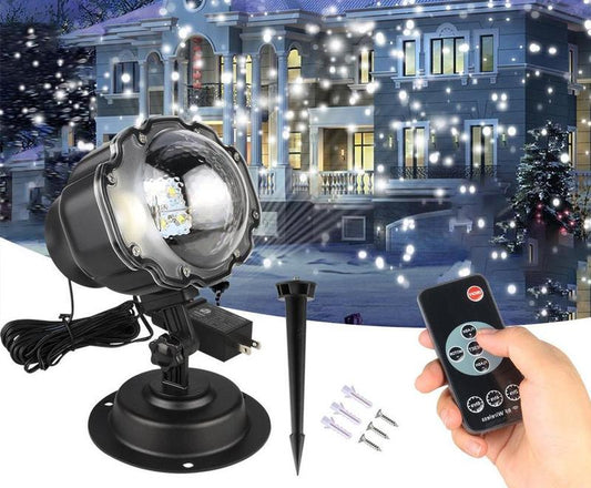 Proyector de luz LED de Navidad Lámpara de proyección de nieve