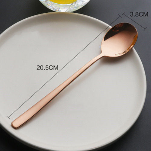 Cuchara Coreana de Mango Largo en Acero Inoxidable – Diseño Elegante y Funcional