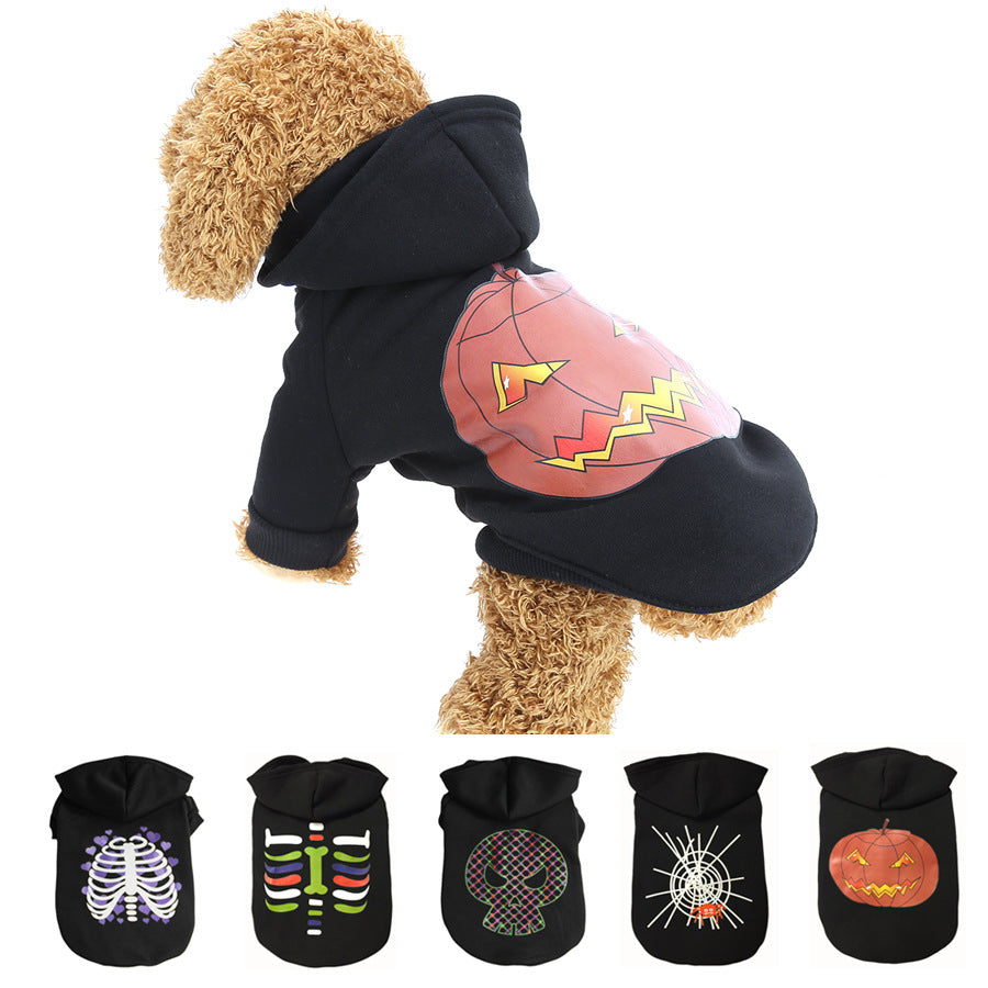 Abrigo para perros del festival de ropa para mascotas de Halloween, hueso, Spiderman, calabaza