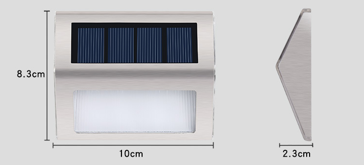 Luz solar para  escalera del pasillo, del patio, de jardines, en acero inoxidable para exteriores