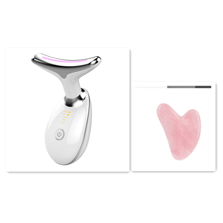 Masajeador térmico EMS para cuello, reafirmante y reafirmante, con microcorriente eléctrica y eliminador de arrugas.