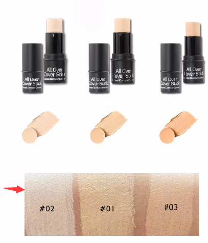 Base Correctora facial hidratante de tres colores que cubre espinillas pecas ojeras