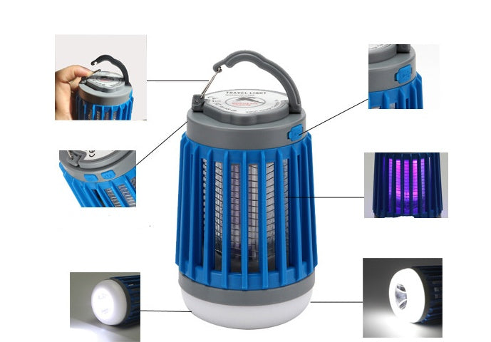 Lámpara Solar Mata Mosquitos Portátil – Recargable, Silenciosa  para Interior y Exterior solar y usb