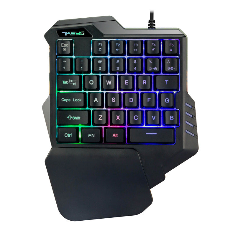 Teclado mecánico para jugar con una sola mano, mini teclado portátil retroiluminado RGB, controlador de juego