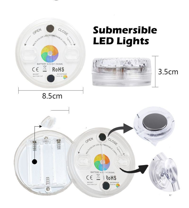 Luz LED sumergible impermeable, lámpara subacuática para jardín, piscina, fuente. luz  con Control remoto