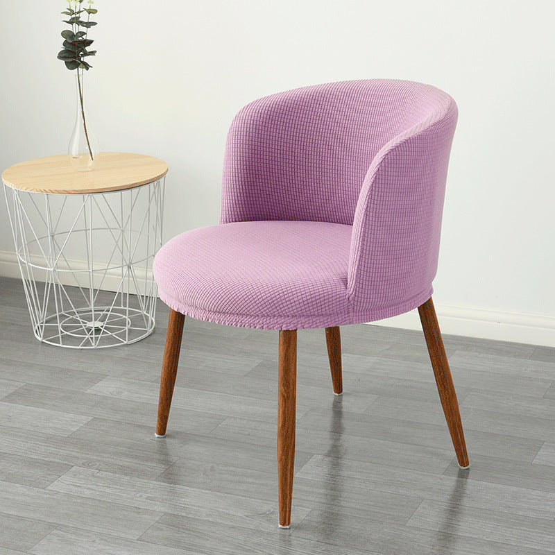 Funda para silla de comedor con respaldo bajo, elástica, semicircular y con todo incluido