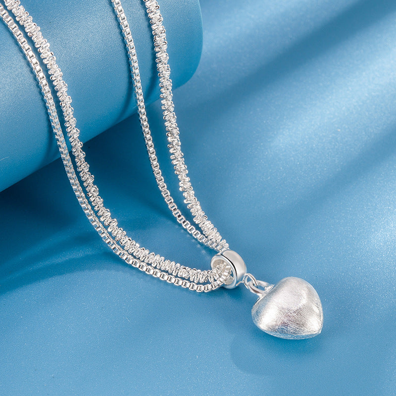 Collar con colgante de corazón, doble cadena, espectacular!!