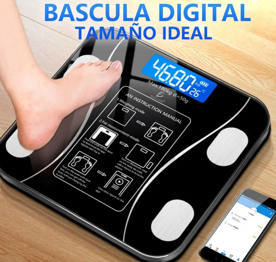 Báscula Inteligente con App + Carga USB – Controla tu Peso con Tecnología