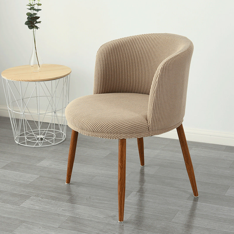 Funda para silla de comedor con respaldo bajo, elástica, semicircular y con todo incluido