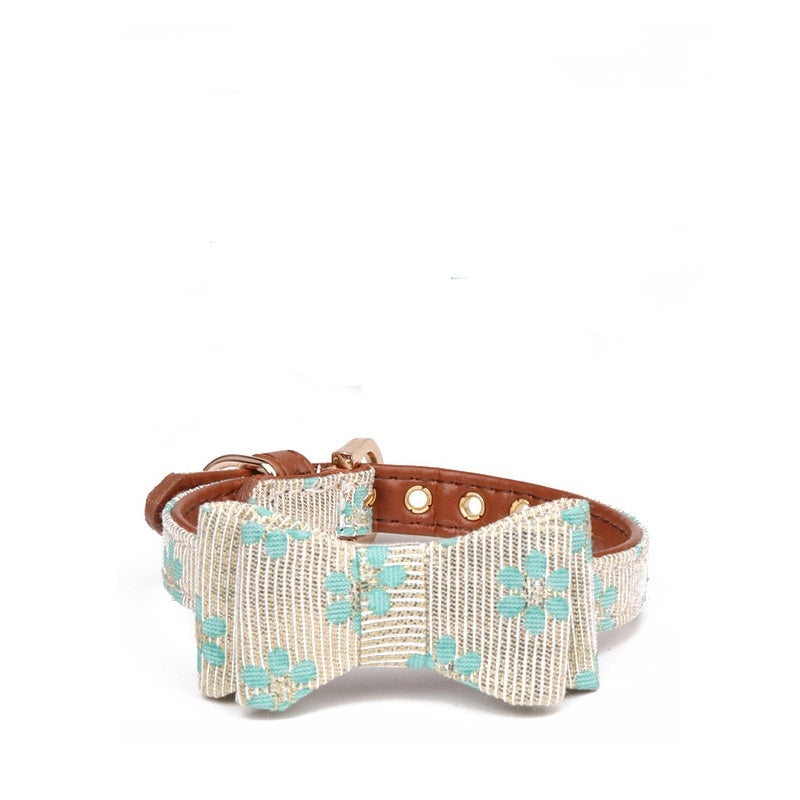 Collar con lazo bordado para perros accesorio de BODA y eventos especiales