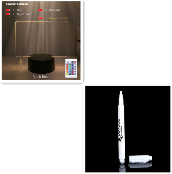 Lámpara Nocturna Re escribible | Panel de Mensajes con Luz LED