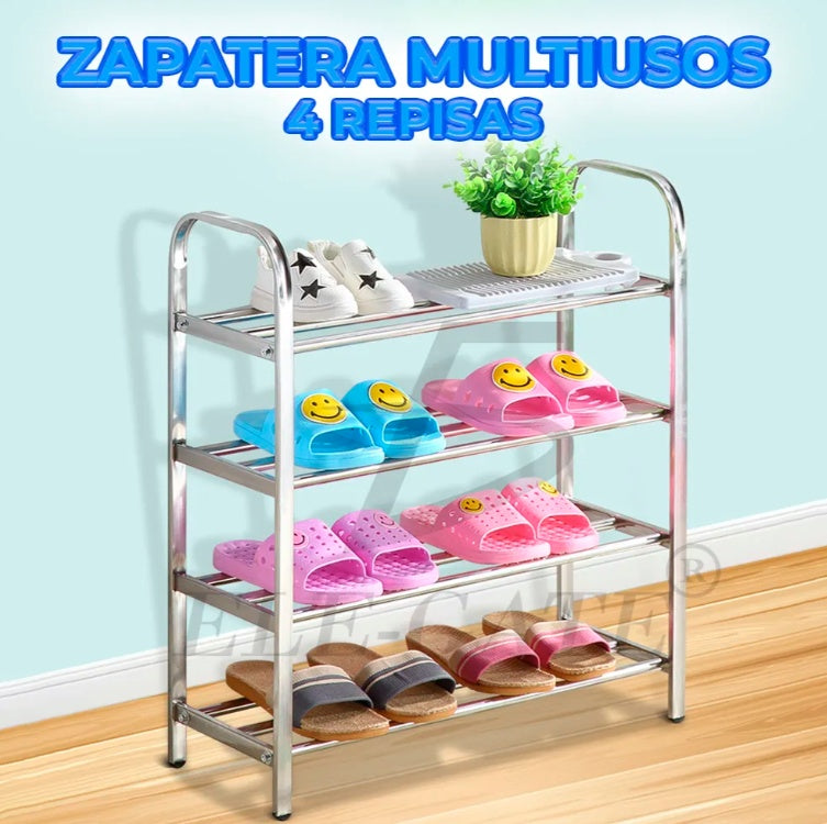 Organizador de Zapatos de Acero Inoxidable – 4 Niveles y Alta Durabilidad