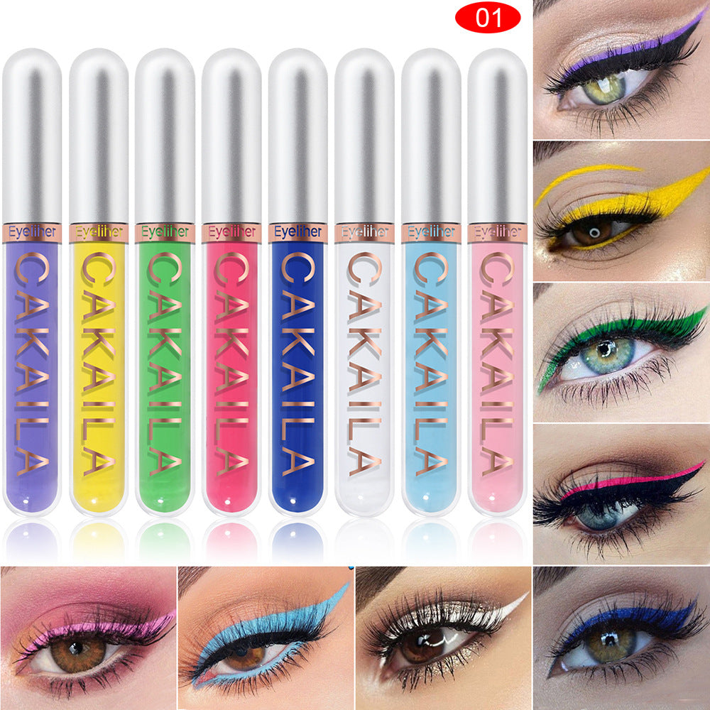 Delineador de ojos líquido de colores, 8 uds. Delineadores de colores para Ojos Delineador, blanco, azul, morado, delineador de ojos líquido para fiesta, festival, impermeable, de larga duración, secado rápido, kit de maquillaje de ojos