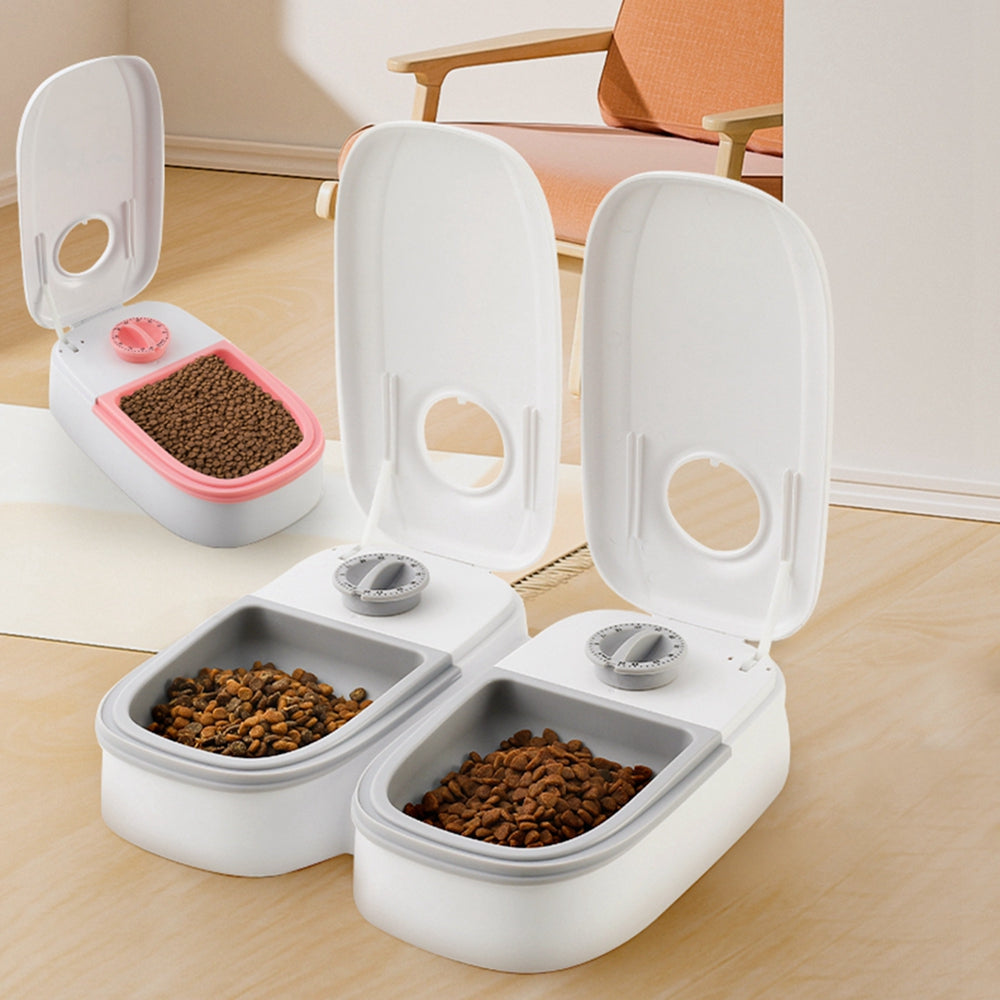 Alimentador automático para mascotas, dispensador de comida inteligente para gatos y perros, temporizador, tazón de acero inoxidable