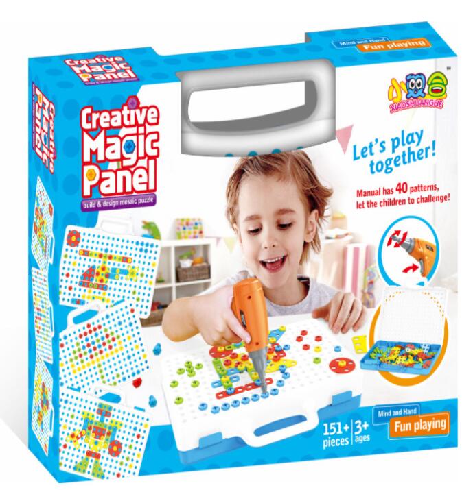 Juego de Construcción con Taladro para Niños – Creatividad con Tornillos de Colores