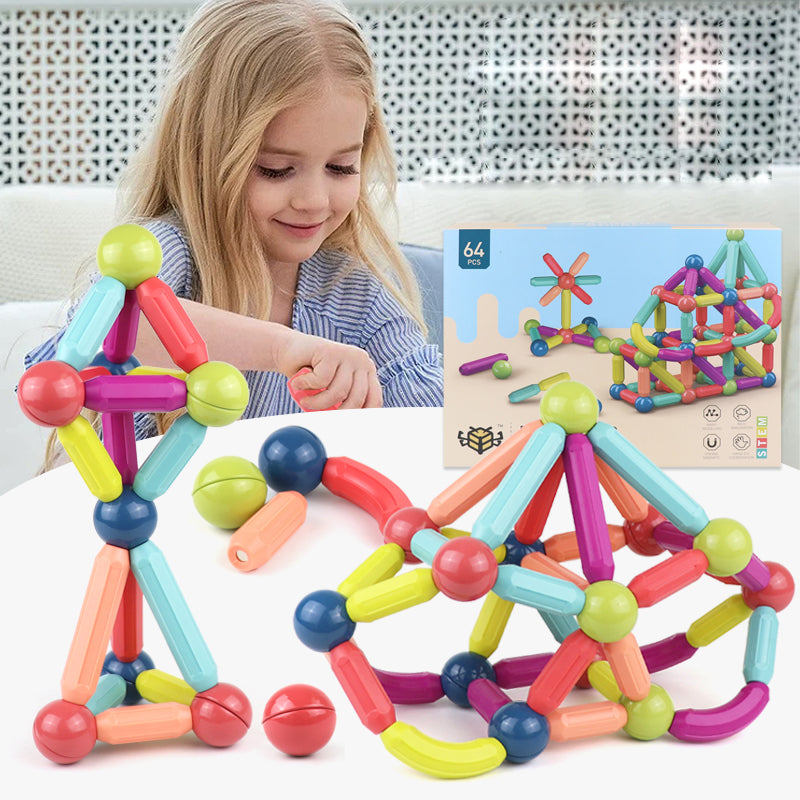 Juguetes para bebés, palo magnético, juego de bloques de construcción, juego de imanes para niños, imanes para niños, bloques de juguete magnéticos