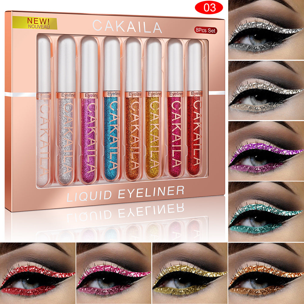 Delineador de ojos líquido de colores, 8 uds. Delineadores de colores para Ojos Delineador, blanco, azul, morado, delineador de ojos líquido para fiesta, festival, impermeable, de larga duración, secado rápido, kit de maquillaje de ojos