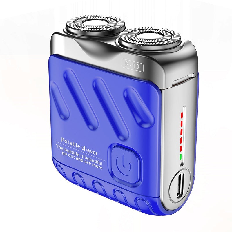 Mini Afeitadora Eléctrica Portátil de Doble Anillo para hombres – Recargable, Compacta y Precisa