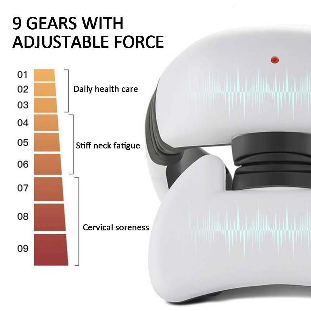 Masaje eléctrico inteligente de pulso para espalda y cuello, herramienta para aliviar el dolor, cuidado de la salud, relajación, fisioterapia de vértebra Cervical, 4 cabezales