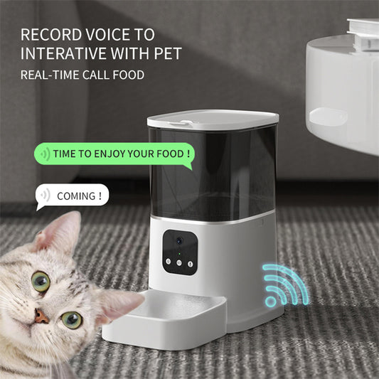 Alimentador automático para mascotas, grabadora de voz inteligente de gran capacidad, Control por aplicación,  para perros y gatos con WiFi