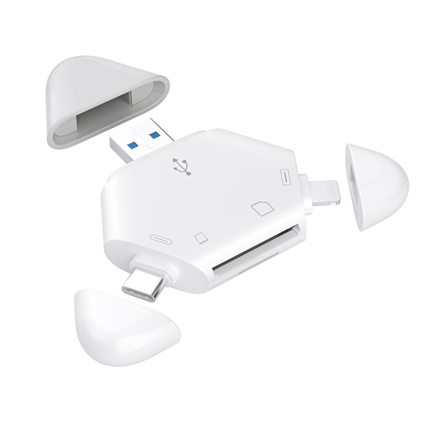 3 en 1 adaptador OTG de alta velocidad magnético multifunción USB 3.0 USB 2.0 para lector de tarjetas SD TF
