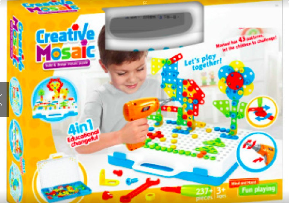 Juego de Construcción con Taladro para Niños – Creatividad con Tornillos de Colores